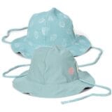 Ollie bebe LITTLE DUTCH. Παιδικό καπέλο ήλιου διπλής όψης Ocean Treasures Surf Blue