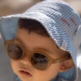 LITTLE DUTCH. Παιδικό καπέλο ήλιου διπλής όψης Stripes Ocean Blue - Image 3