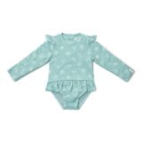 Ollie bebe LITTLE DUTCH. Ολόσωμο μακρυμάνικο μαγιό για κορίτσια Ocean Treasures Surf Blue