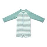 Ollie bebe LITTLE DUTCH. Ολόσωμο μακρυμάνικο μαγιό Stripes Surf Blue
