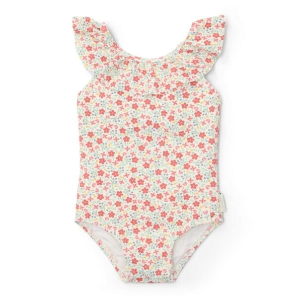 Ollie bebe LITTLE DUTCH. Ολόσωμο μαγιό με βολάν Sunny Flowers Multi-colour