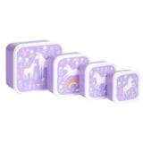 A little lovely company: Σετ 4 δοχεία φαγητού Lunch & Snack Box - Unicorn Dreams - Image 3