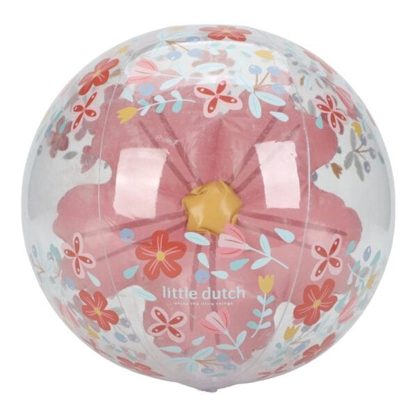 Ollie bebe LITTLE DUTCH. Μπάλα παραλίας 3D Pink Flowers