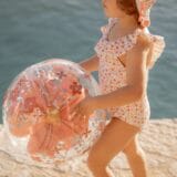 LITTLE DUTCH. Μπάλα παραλίας 3D Pink Flowers - Image 3