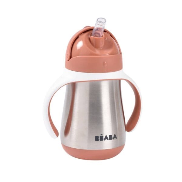 Ollie bebe BEABA Stainless Steel Cup Straw 250ml - Terracotta