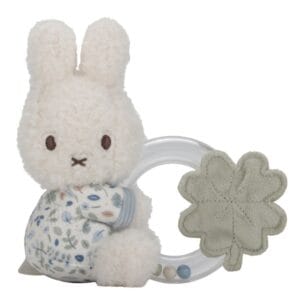 Ollie bebe LITTLE DUTCH. Υφασμάτινη κουδουνίστρα με κρίκο Miffy - Lucky Leaves GRS