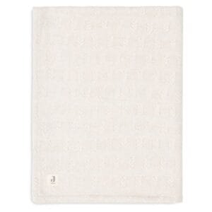 Ollie bebe Blanket Cot 100x150cm Grain Knit - Oatmeal/Velvet