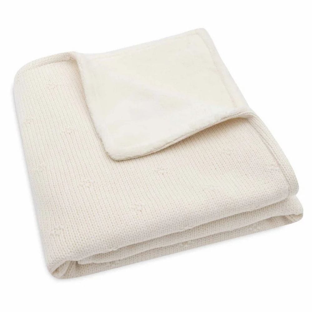 Ollie bebe Blanket Cradle 75x100cm Cosy Knit - Ivory/Velvet