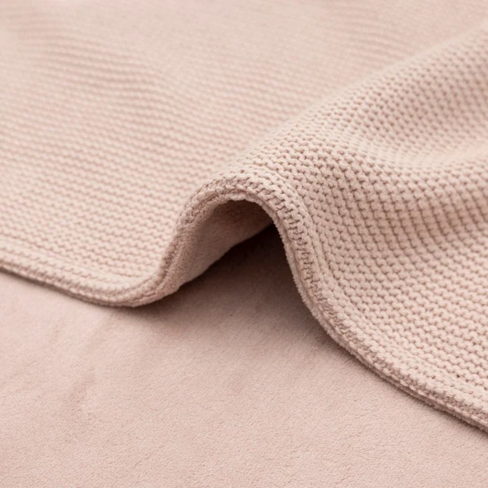 Jollein. Blanket / Κουβέρτα 75x100cm Basic Knit - Wild Rose/Fleece - Image 3