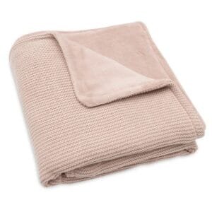 Ollie bebe Blanket Cradle 75x100cm Basic Knit - Wild Rose/Fleece