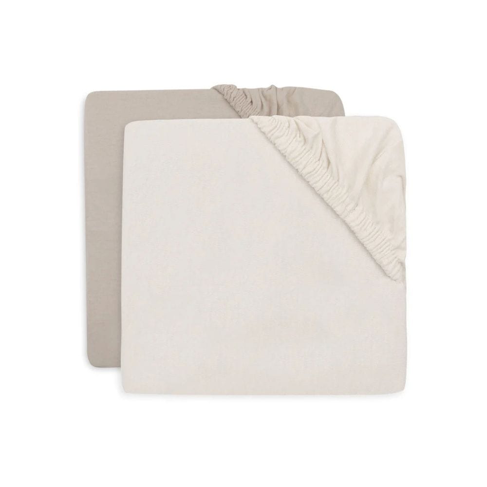 Jollein. Fitted Sheet / Σεντόνι με Λάστιχο - Jersey 70/75x140/150cm - Oatmeal/Sand - 2 Pack