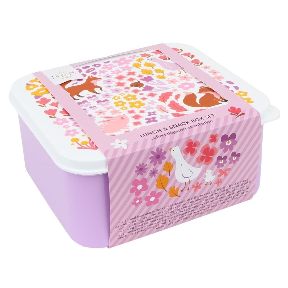A little lovely company: Σετ 4 δοχεία φαγητού Lunch & Snack Box -Flower garden - Image 6
