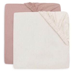 Ollie bebe Jollein Fitted Sheet Jersey 60x120cm - Wild Rose/Ivory - 2 Pack
