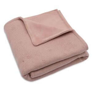 Ollie bebe Jollein. Blanket Cradle / κουβέρτα 100x150cm Cosy Knit - Wild Rose/Velvet