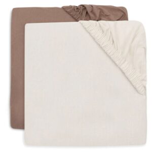 Ollie bebe Jollein. Fitted Sheet Jersey / Σεντόνια 60x120cm - Milky Coffee/Ivory - 2 Pack