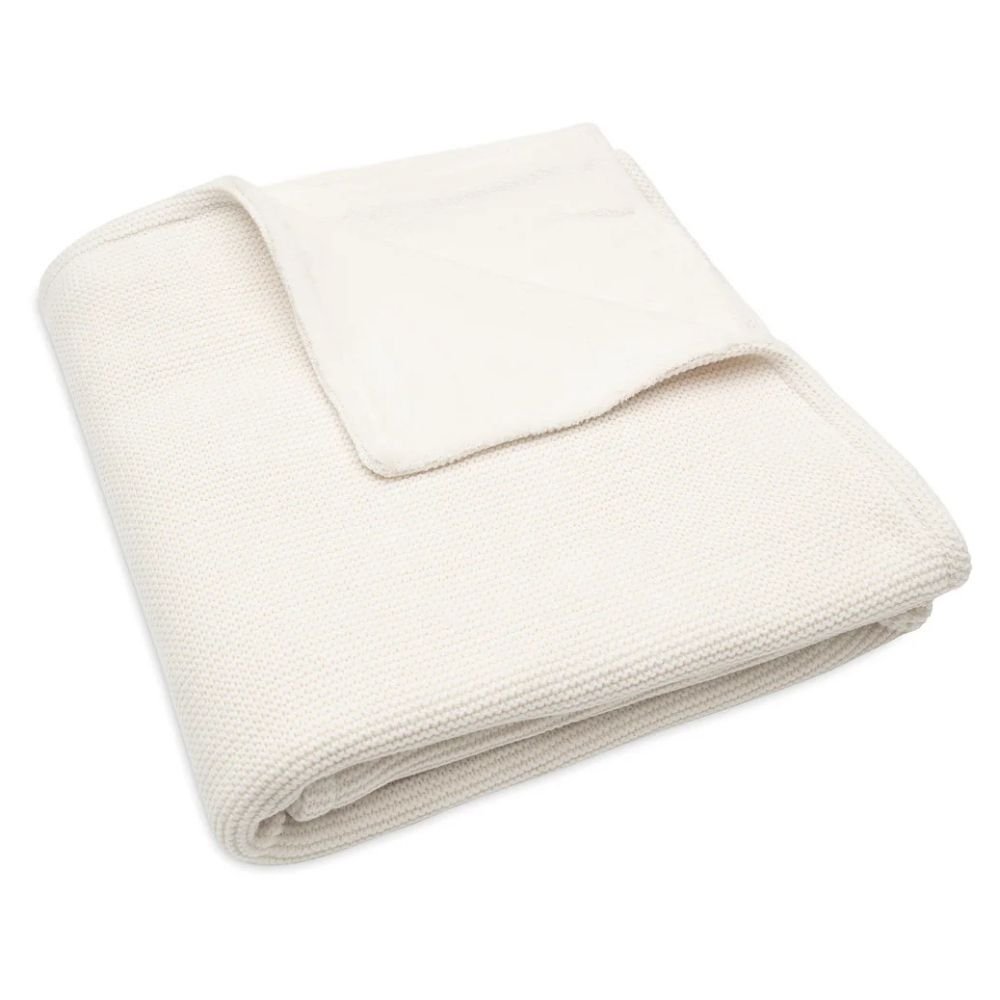 Jollein. Blanket / Κουβέρτα 100x150cm Basic Knit - Ivory-Coral /Fleece
