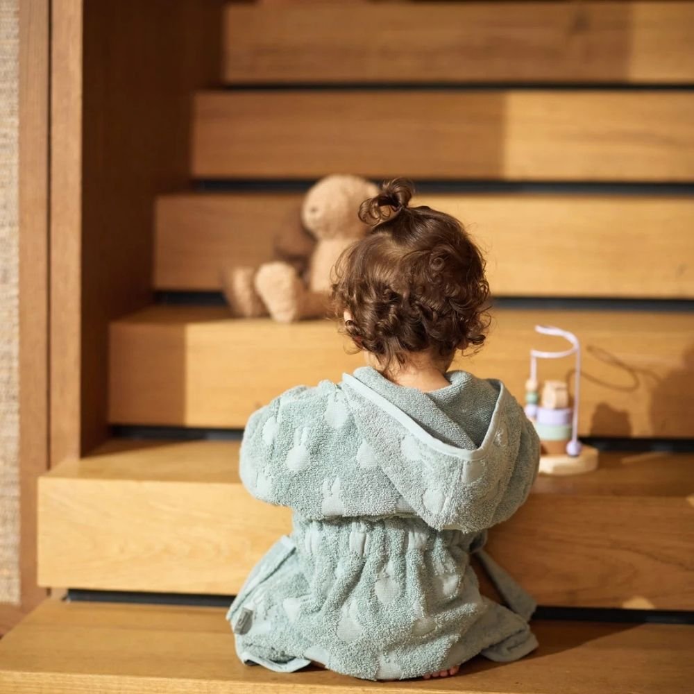 Jollein. Bathrobe Terry / Παιδικό Μπουρνούζι Πετσετέ (12–24 μηνών) - Miffy Jacquard -Sea Green - Image 3