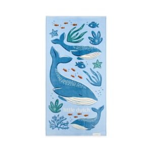 Ollie bebe LITTLE DUTCH. Πετσέτα θαλάσσης Ocean World Blue - 60x120