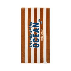 Ollie bebe LITTLE DUTCH. Πετσέτα θαλάσσης Ocean World Brown Stripe - 60x120