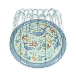 Ollie bebe LITTLE DUTCH. Φουσκωτό στρώμα παιχνιδιού Sprinkler Ocean World Μπλε 150 εκ.