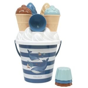 Ollie bebe LITTLE DUTCH. Σετ κουβαδάκια παραλίας Ice Cream Ocean World Μπλε