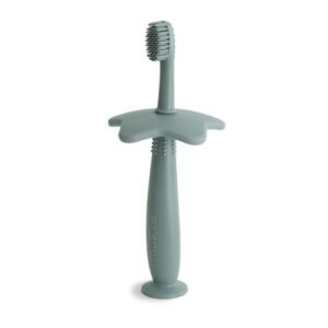 Mushie Star Training Toothbrush | Εκπαιδευτική Οδοντόβουρτσα Σιλικόνης Αστέρι – Cambridge Blue