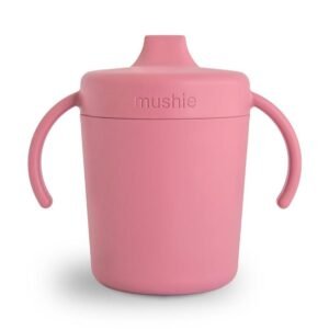 Mushie Trainer Sippy Cup – Sage | Εκπαιδευτικό Ποτηράκι – Dusty Rose