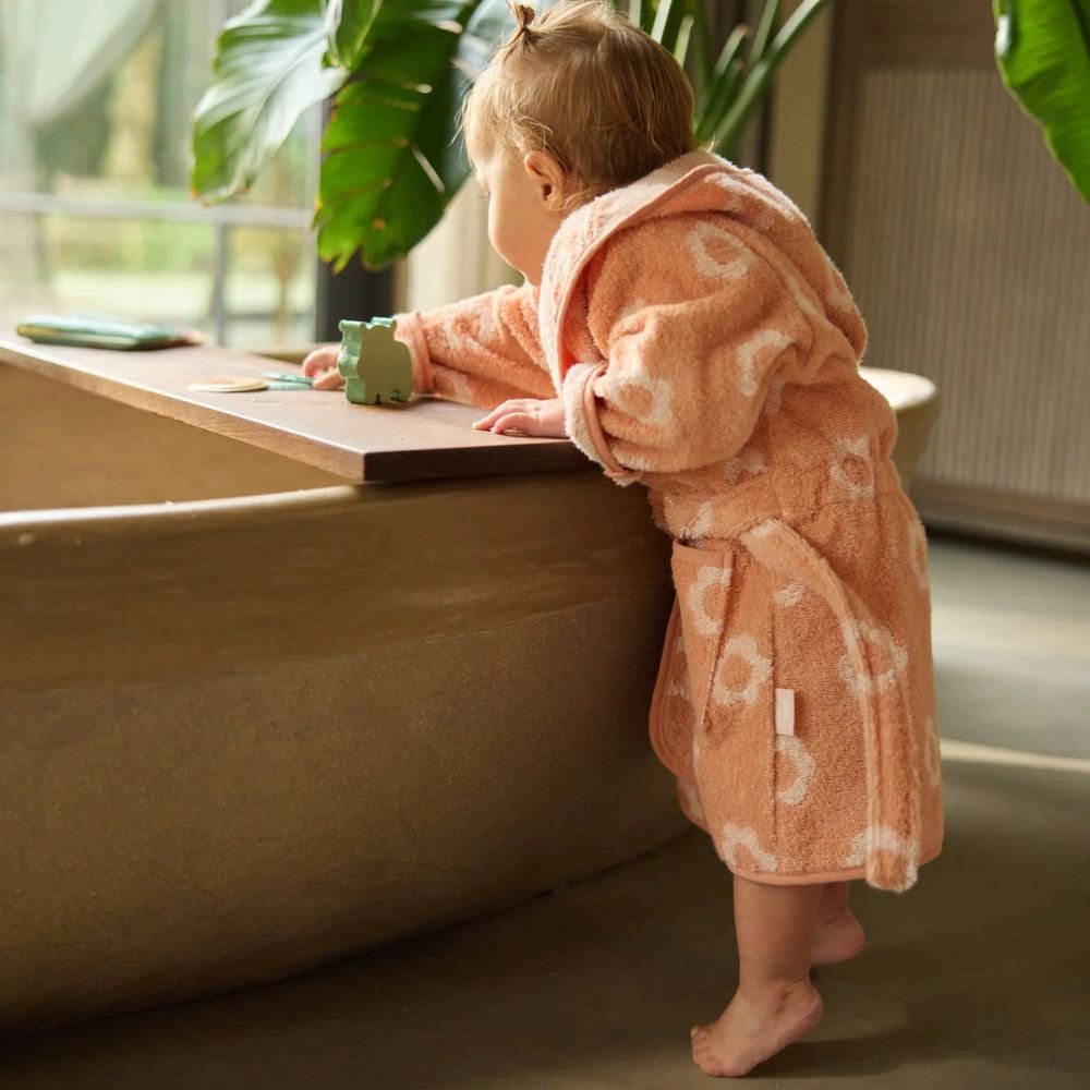 Jollein. Bathrobe Terry / Παιδικό Μπουρνούζι Πετσετέ (12–24 μηνών) - Jacquard Flower - Image 3