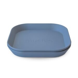Mushie Square Dinner Plate | Τετράγωνο Πιάτο Φαγητού – Twilight Blue