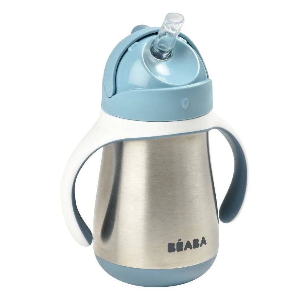 BEABA Stainless Steel Cup Straw 250ml / Παγούρι – Blue