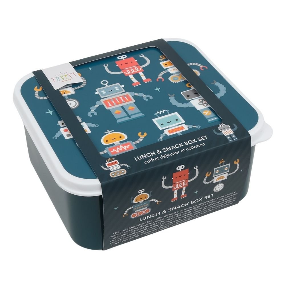 A little lovely company: Σετ 4 δοχεία φαγητού Lunch & Snack Box - Robots - Image 7