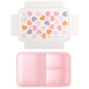 Ollie bebe A little lovely company: Δοχείο φαγητού Bento με χωρίσματα- 1,2 L - Hearts