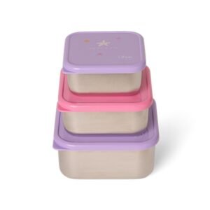 117 Ollie bebe CITRON Stainless Steel Nesting Stackable Lunchbox -Mermaid