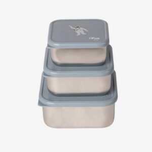 30 Ollie bebe CITRON Space Stainless Steel Nesting Stackable Lunchbox