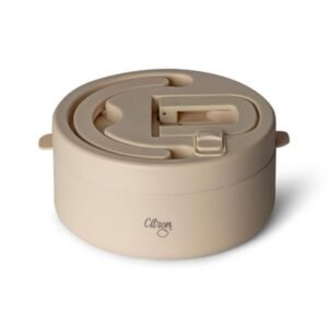 Ollie bebe CITRON Triple Wall Insulated Food Jar 400ml with Divider & Safety Lock - Beige