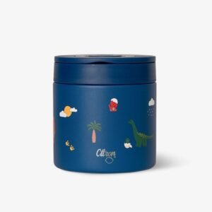 58 Ollie bebe CITRON Insulated Food Jar 350ml - Blue Dino