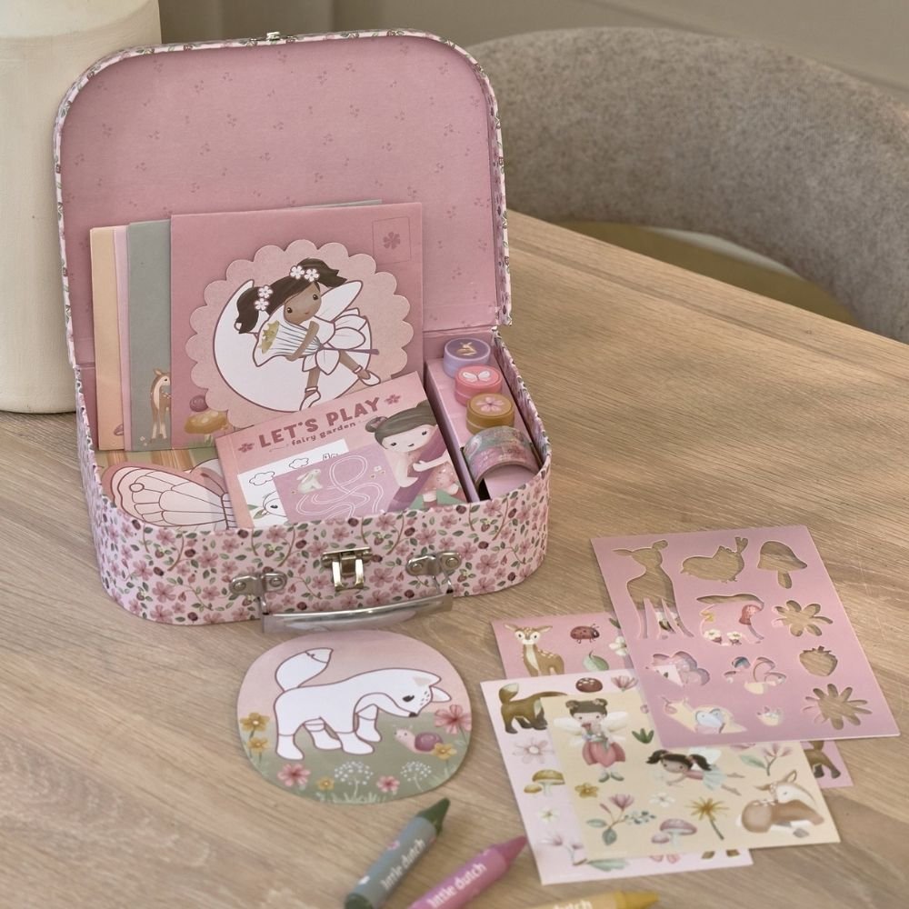 LITTLE DUTCH. Σετ ζωγραφικής - κατασκευών σε βαλιτσάκι Rosa Fairy Garden - Image 3