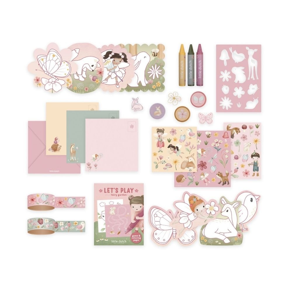 LITTLE DUTCH. Σετ ζωγραφικής - κατασκευών σε βαλιτσάκι Rosa Fairy Garden - Image 8