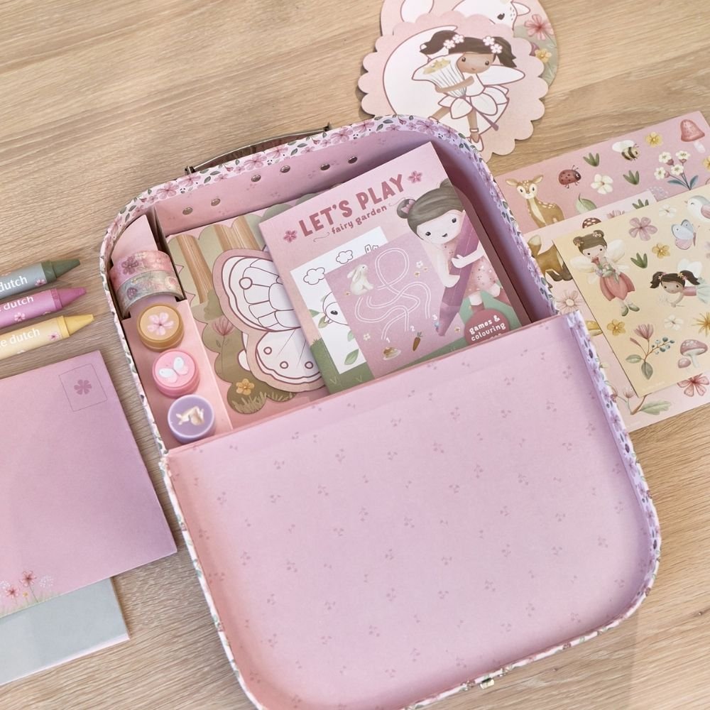LITTLE DUTCH. Σετ ζωγραφικής - κατασκευών σε βαλιτσάκι Rosa Fairy Garden - Image 4