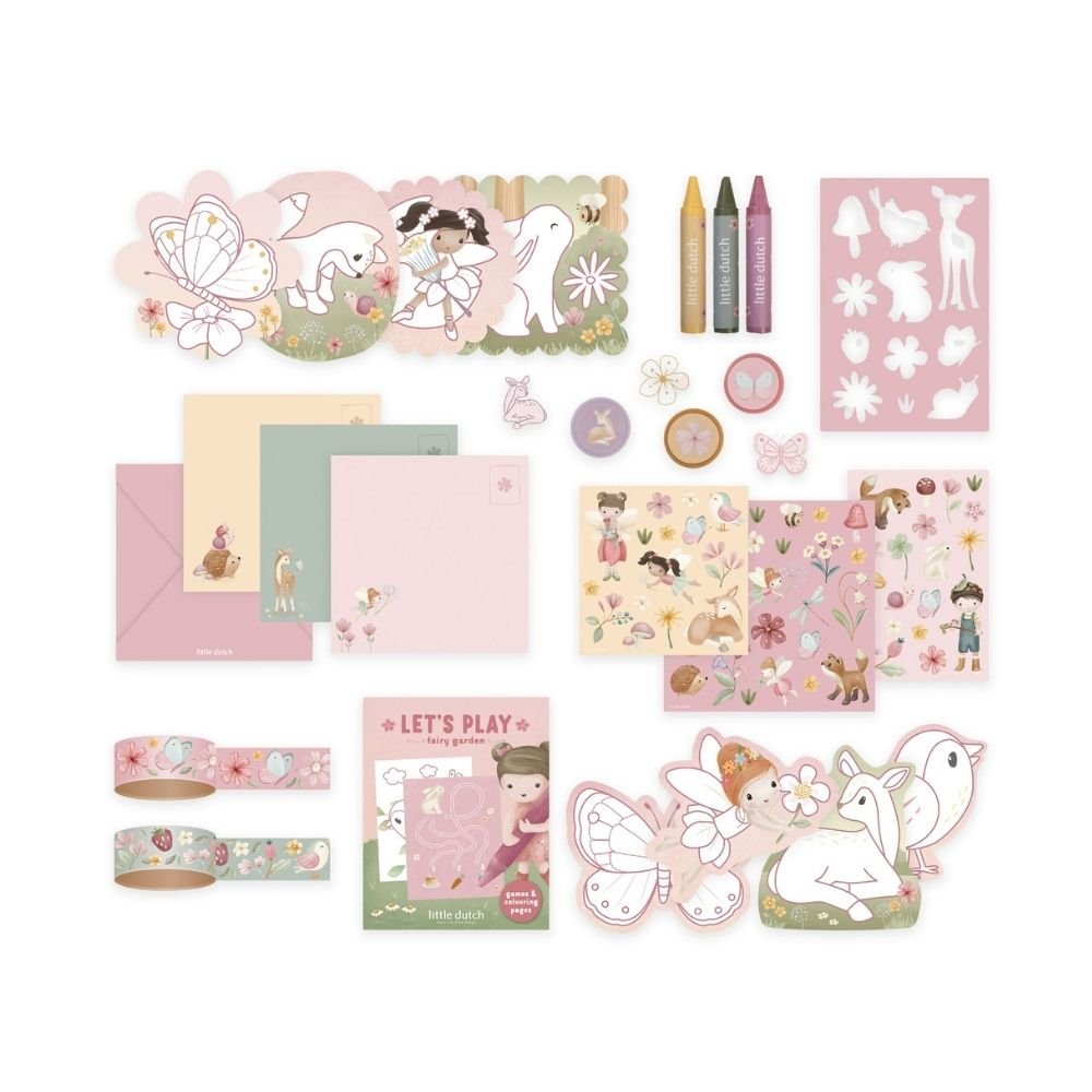 LITTLE DUTCH. Σετ ζωγραφικής - κατασκευών σε βαλιτσάκι Rosa Fairy Garden - Image 7