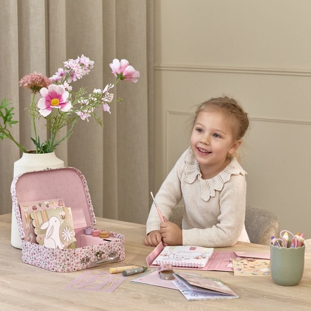 LITTLE DUTCH. Σετ ζωγραφικής - κατασκευών σε βαλιτσάκι Rosa Fairy Garden - Image 2