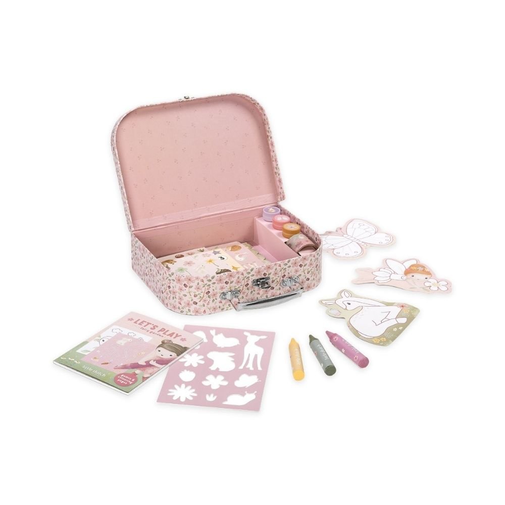 LITTLE DUTCH. Σετ ζωγραφικής - κατασκευών σε βαλιτσάκι Rosa Fairy Garden - Image 5