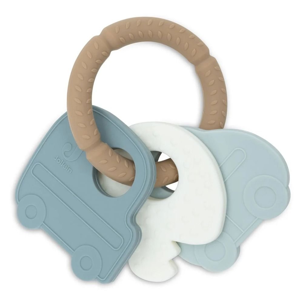 Ollie bebe Jollein. Silicone Teething Ring Keychain / Μασητικό Δαχτυλίδι Σιλικόνης με Μπρελόκ – On The Go