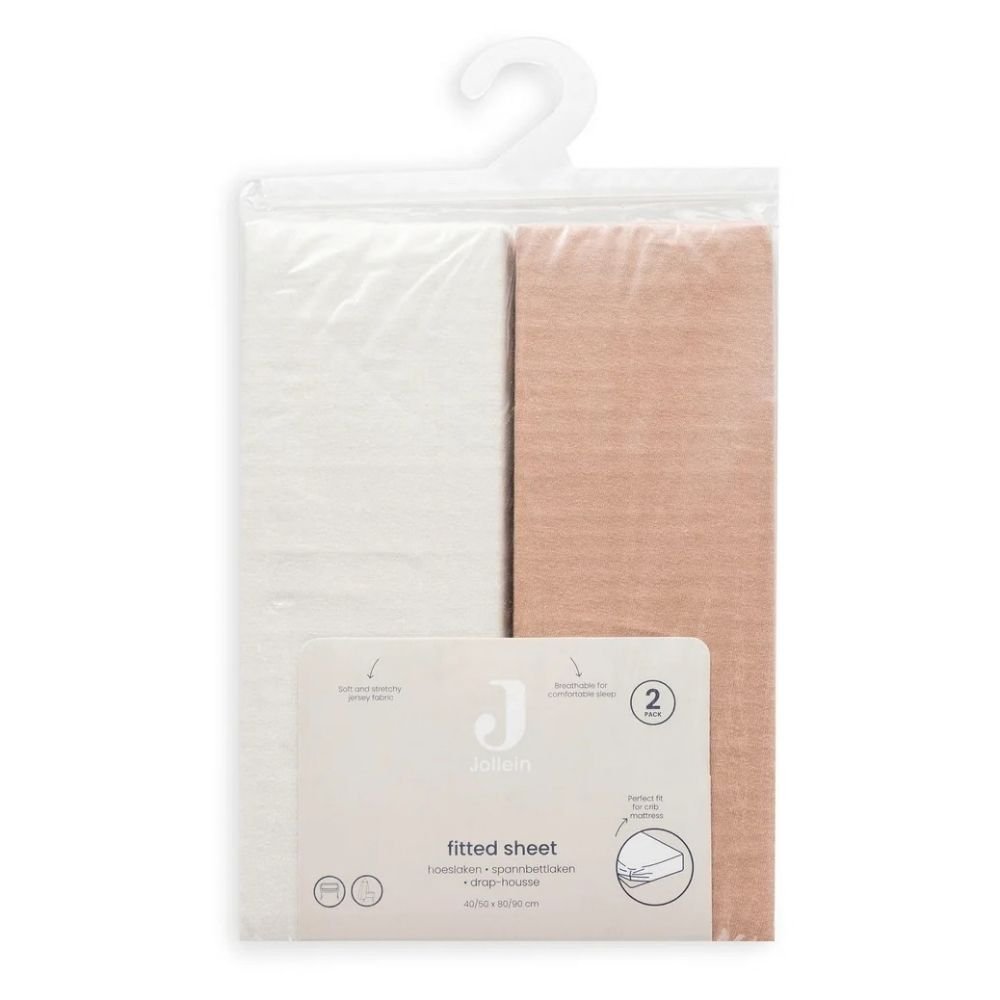 Jollein. Fitted Sheet Jersey / Σεντόνια 70/75x140/150cm - Light Terra/Oatmeal- 2 Pack - Image 6