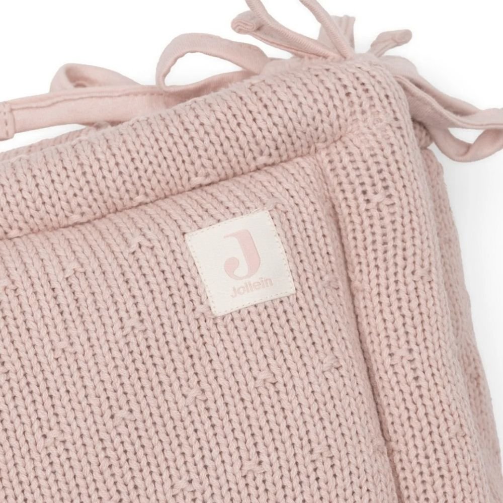 Jollein. Playpen bumper / προστατευτικό κρεβατιού 180x30cm Sprinkle Knit - Silk Rose - Image 4