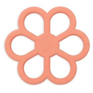 Jollein. Teething Ring Silicone / Μασητικό Δαχτυλίδι Σιλικόνης – Flower – Coral Rose