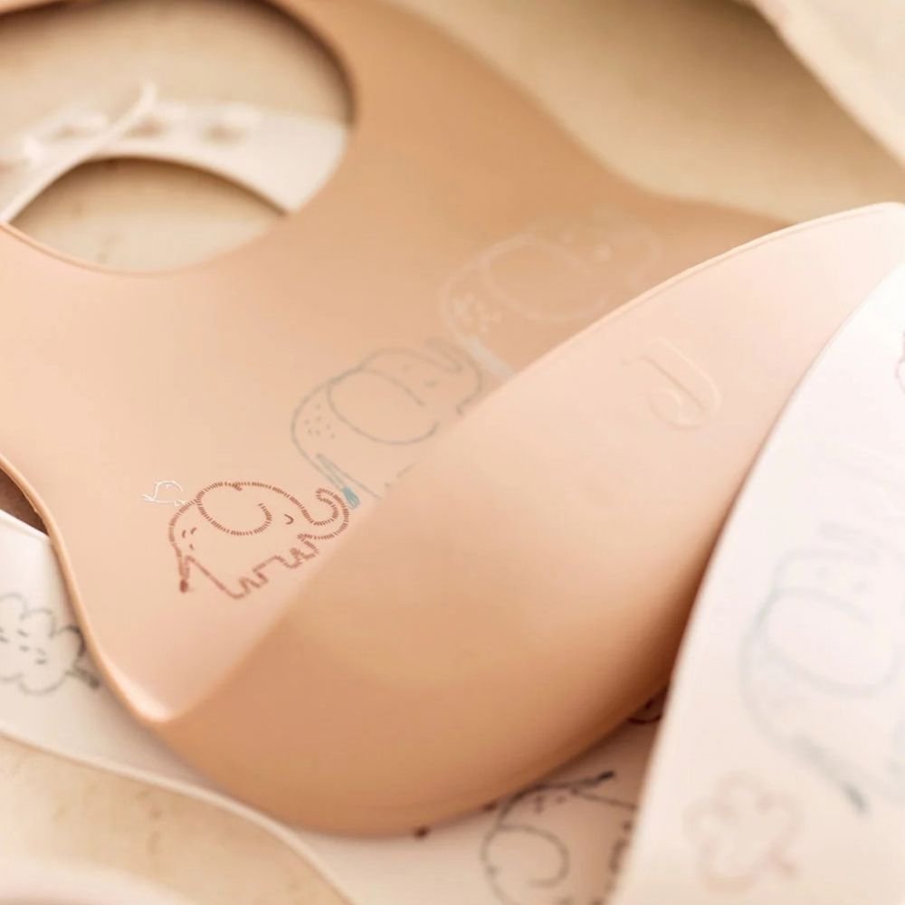 Jollein. Bib Silicone / Σαλιάρες Σιλικόνης – Elephant Tales – 2 Τεμάχια - Image 3