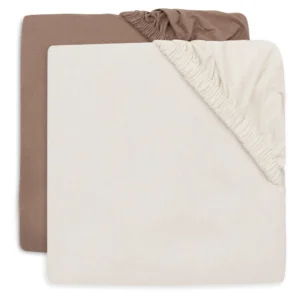 Jollein. Fitted Sheet Jersey / Σεντόνια 70/75x140/150cm - Milky Coffee/Ivory - 2 Pack
