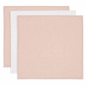 Ollie bebe Jollein. Cloth Muslin / Μουσελίνες – Twinkling - Wild Rose – 70×70 cm – Σετ 3 Τεμαχίων