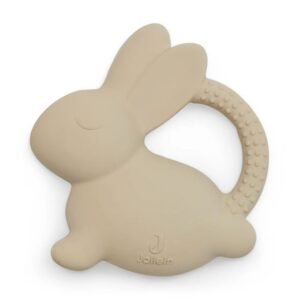 Ollie bebe Jollein. Teething Ring Rubber / Μασητικό Δαχτυλίδι από Καουτσούκ – Bunny – Nougat
